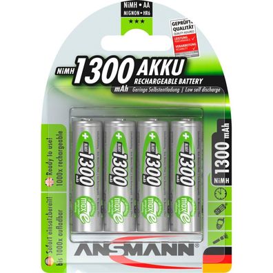 4 Ansmann Akkus maxE Mignon AA 1.300 mAh
