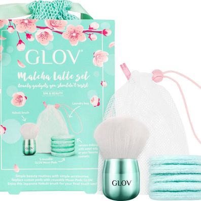 GLOV SET Matcha Latte Moon Abschminkstäbchen + Kabuki Makeup Pinsel + Etui