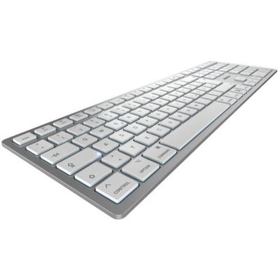 Cherry CHERRY KW9100 SLIM FOR MAC Wireless Tastatur DE weiß silber