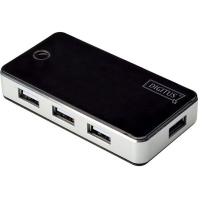 7-Port USB 2.0 Hub (schwarz/silber)