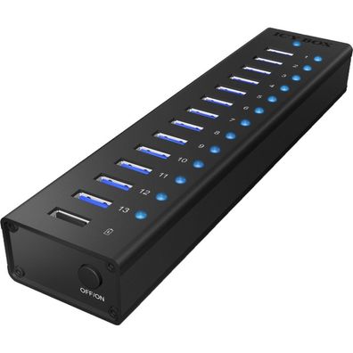Icy Box Hub 13-Port IcyBox USB 3.0 IB-AC6113 mit USB Ladeanschluss