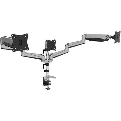 Universal Triple Monitor Ständer (silber, Tischmontage)