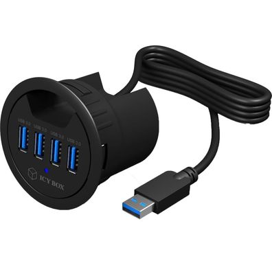 Icy Box Hub 4-Port IcyBox USB 3.0 IB-HUB1403 rd. Tisch-Hub retail