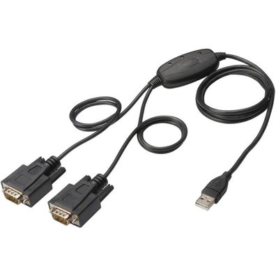 Digitus USB 2.0 Anschlusskabel 2.0 -2x RS232-Kabel 1.5m, sw