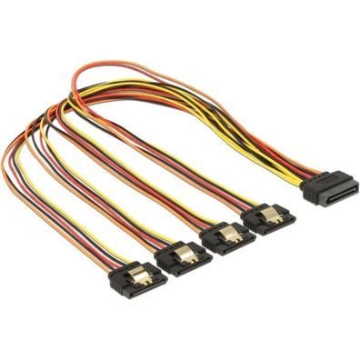 Delock DELOCK Stromkabel 4x 15Pin SATA -> 2x 15Pin SATA St/Bu 50cm