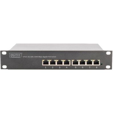 Digitus Switch 8-Port Gigabit 80W PoE Unmanaged schwarz
