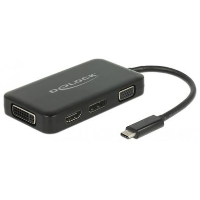 Delock DELOCK Adapter USB-C > VGA/HDMI/DVI/DP St/Bu schwarz