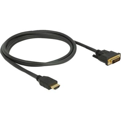 DELOCK Kabel HDMI > DVI 24 + 1 bidirektional 1.50m schwarz