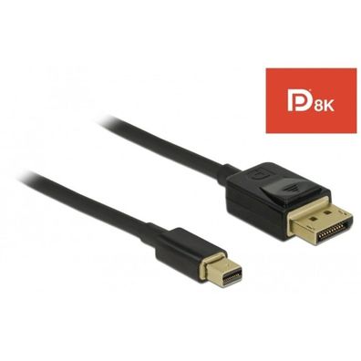 Delock DELOCK Displayport Kab. miniDP St > DP St 8K 60Hz 1.00m schw