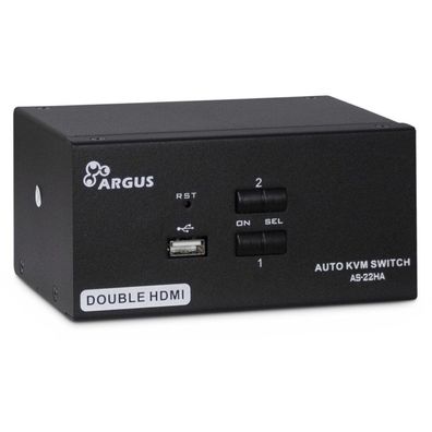 Inter-Tech KVM Switch AS-22HA HDMI, 2 Port, Metall