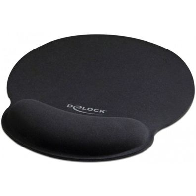 Delock DELOCK Mauspad mit Handballenauflage rund schwarz