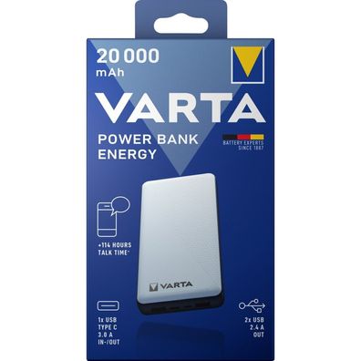 Powerbank Energy 20000 (weiß/schwarz, 20.000 mAh)