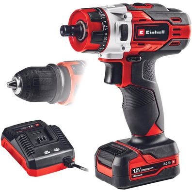 Akku-Bohrschrauber TE-CD 12/1 X-Li, 12Volt (rot/schwarz, Li-Ionen Akku 2Ah)