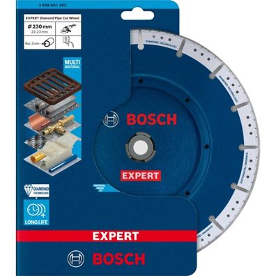 Diamanttrennscheibe EXPERT Diamond Pipe Cut Wheel, Ø 230mm (Bohrung 22,23mm)