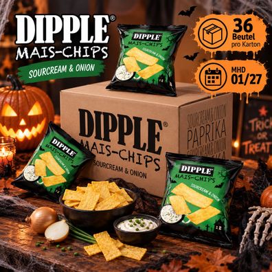 36x Dipple Maischips Sourcream Onion 20g Beutel Karton 720g