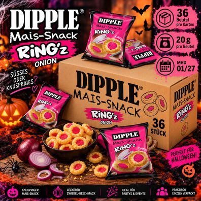 36 Mini-Beutel Zwiebelringe Dipple Ringz knusprig 20g 720g