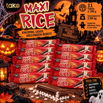 11 Puffreis-Schokotafeln Maxi Rice 190g Knusperriegel 2090g