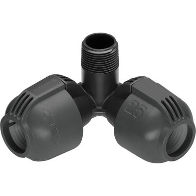 Sprinklersystem Winkelstück 2x 25mm > 3/4" (schwarz/grau)