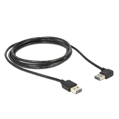 Delock USB Kabel Delock A -> A St/St 1.00m 90° sw Easy USB