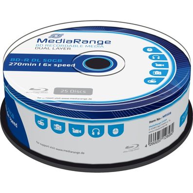 MediaRange MediaRange BD-R Dual Layer 50GB 6x speed 25er Cakebox