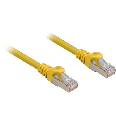 Patchkabel RJ45 Cat.6a SFTP (gelb, 25 cm, LSOH (Halogenfrei))