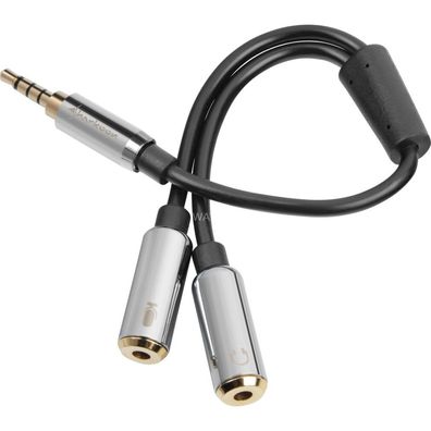 Sharkoon Sharkoon Kabel Adapter 2x3,5 3 Pin > 1x 3,5mm 4 Pin