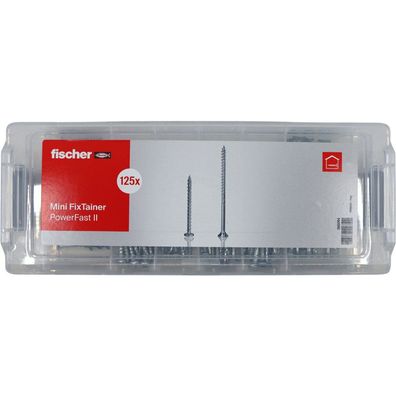 fischer Mini FixTainer PowerFast II - BC Holzschrauben-Sortiment 125 Stück