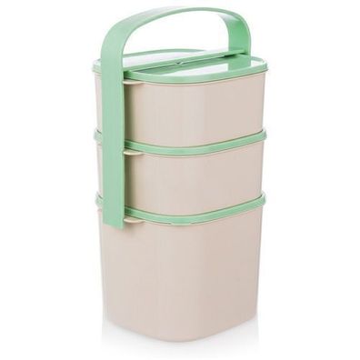 Dreistöckige Lunchbox aus Kunststoff, 2 l, 2 x 1,15 l