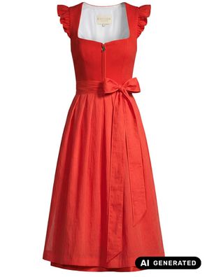 Dirndl Padme 80cm Länge orange-rot
