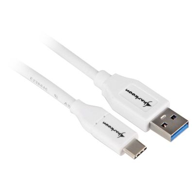 USB 3.2 Gen 2 Kabel, USB-A Stecker > USB-C Stecker (weiß, 1 Meter)
