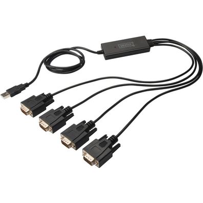 Digitus USB 2.0 Anschlusskabel 2.0 -4x RS232 Kabel 1.5m, sw