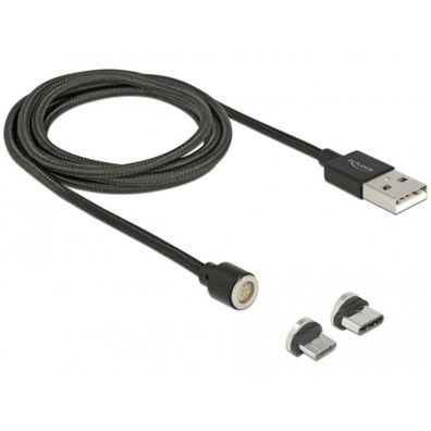 Delock DELOCK Lade-/Datenkabelset magnetisch USB > Micro-B/USB-C