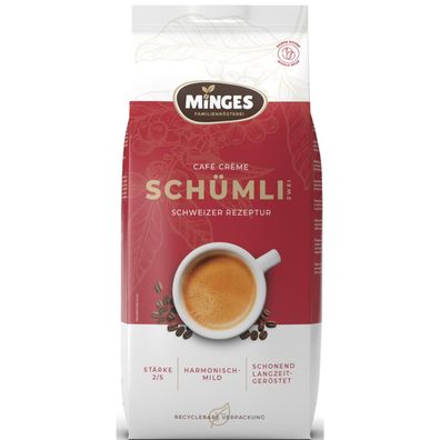 Minges V617001 Kaffee Schümli 2 ganze Bohne 1.000g