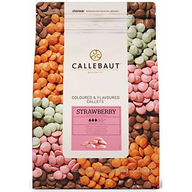 Callebaut Strawberry Flavoured Chocolate Drops - 2.5kg - 2500.0g
