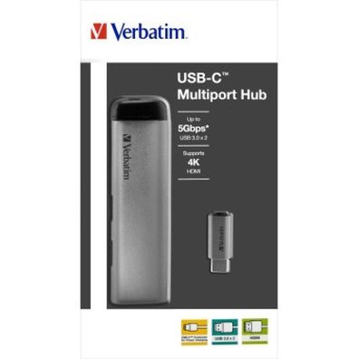 Verbatim USB-C Multiport Hub USB 3.0 HDMI/2xUSB-A/USB-C 49140
