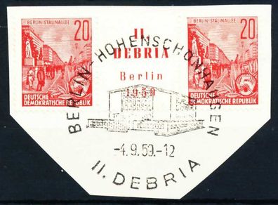 DDR Zusammendruck Nr WZd22 gestempelt 3ER STR Briefstück X6CCF66