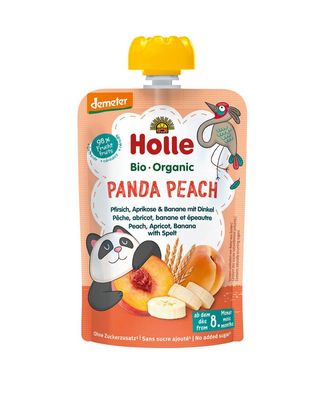 6x Holle Panda Peach - Pfirsich, Aprikose & Banane mit Dinkel 100g
