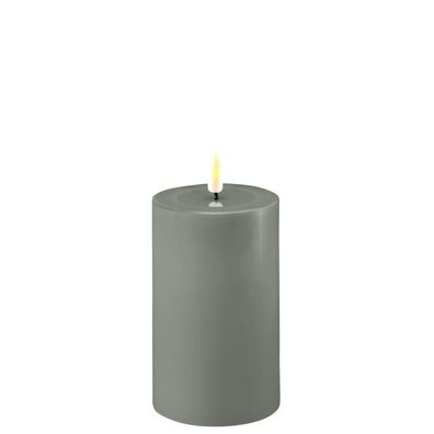 Deluxe LED-Stumpenkerze, 7,5x12,5cm, salbei grün, RF-0310 1 St