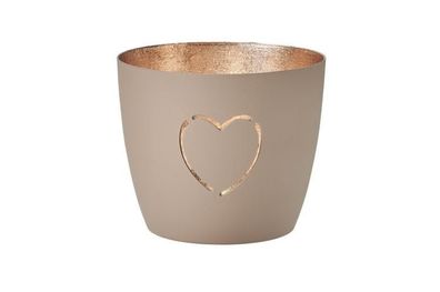 Madras Windlicht M Herz Sandstone/Gold 1063504029 1 St