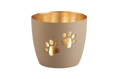 Gift Company Madras Windlicht M, Pfoten, sandstone/gold 1121604029 1 St