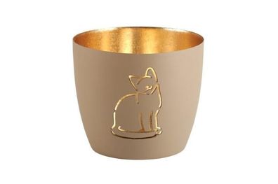 Madras, Windlicht, M, Katze , sandstone/gold , 1121504029 1 St