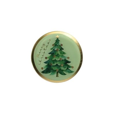 Love Plate M rund, Merry Christmas Weihnachtsbaum grün 1 St
