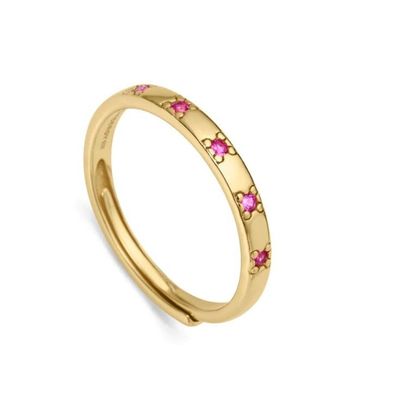 Viceroy Vergoldeter Damenring mit Zirkonia Trend 9119A0 53 mm