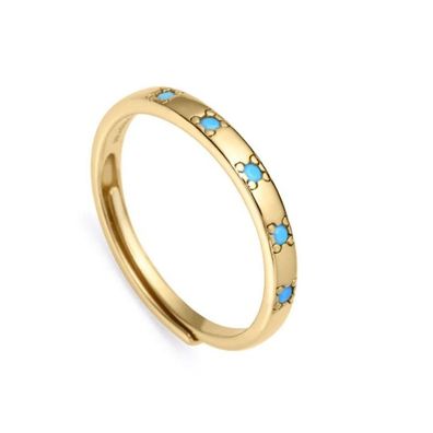 Viceroy Vergoldeter Ring mit blauen Zirkonen Trend 9119A01 53 mm