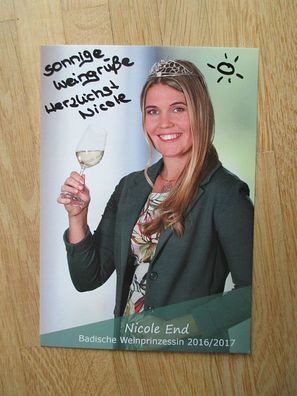 Badische Weinprinzessin 2016/2017 Nicole End - handsigniertes Autogramm!!!