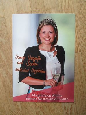 Badische Weinkönigin 2016/2017 Magdalena Malin - handsigniertes Autogramm!!!
