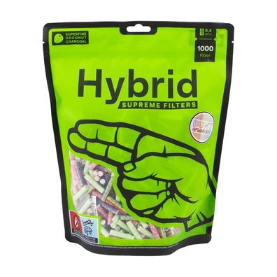 Hybrid Supreme Aktivkohlefilter im Beutel bunt 6,4mm - 1000 Stück