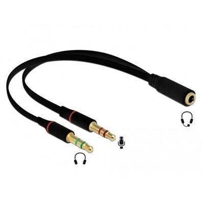 Delock DELOCK Klinkenadapter 3,5mm -> 2x 3,5mm Bu/St 0.20m