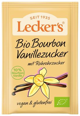 6x Lecker´s Bio Bourbon Vanillezucker mit 10% Bourbon Vanille 2x8g