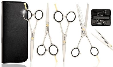 GEPARD Friseurset Modellierschere 5,5 + 3 x Haarschere + Etui